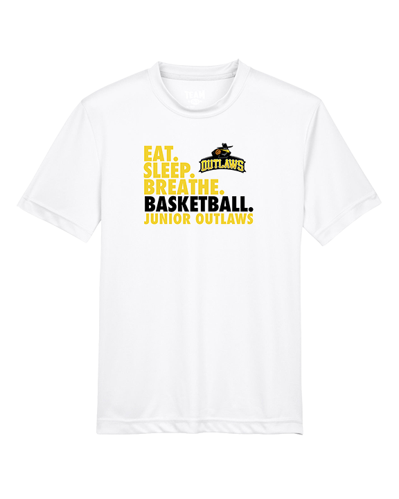 Idaho Junior Outlaws Basketball Eat Sleep Breathe - Youth Performance Shirt