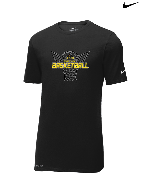 Idaho Junior Outlaws Basketball Nothing But Net - Mens Nike Cotton Poly Tee