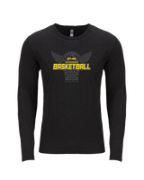 Idaho Junior Outlaws Basketball Nothing But Net - Tri-Blend Long Sleeve