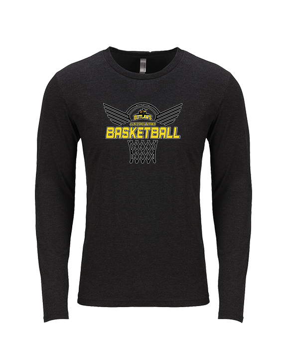 Idaho Junior Outlaws Basketball Nothing But Net - Tri-Blend Long Sleeve