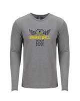Idaho Junior Outlaws Basketball Nothing But Net - Tri-Blend Long Sleeve