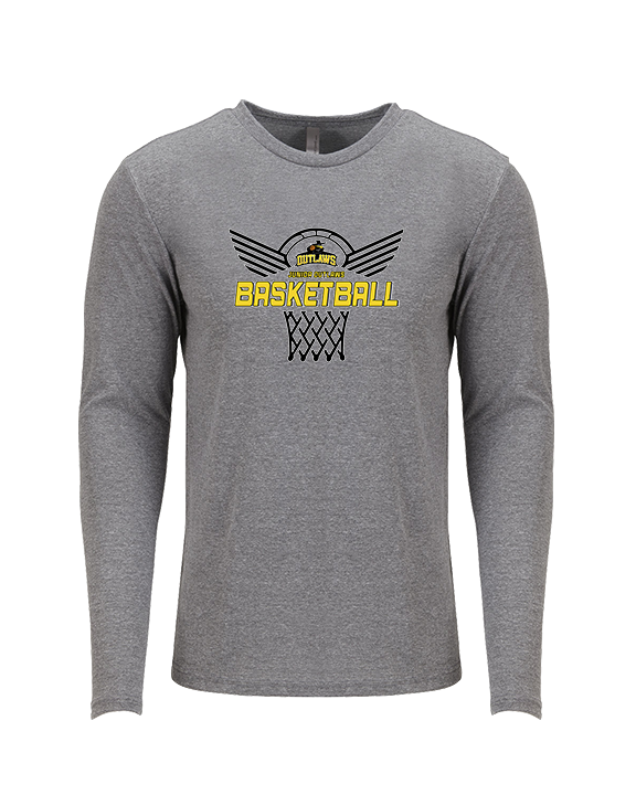 Idaho Junior Outlaws Basketball Nothing But Net - Tri-Blend Long Sleeve