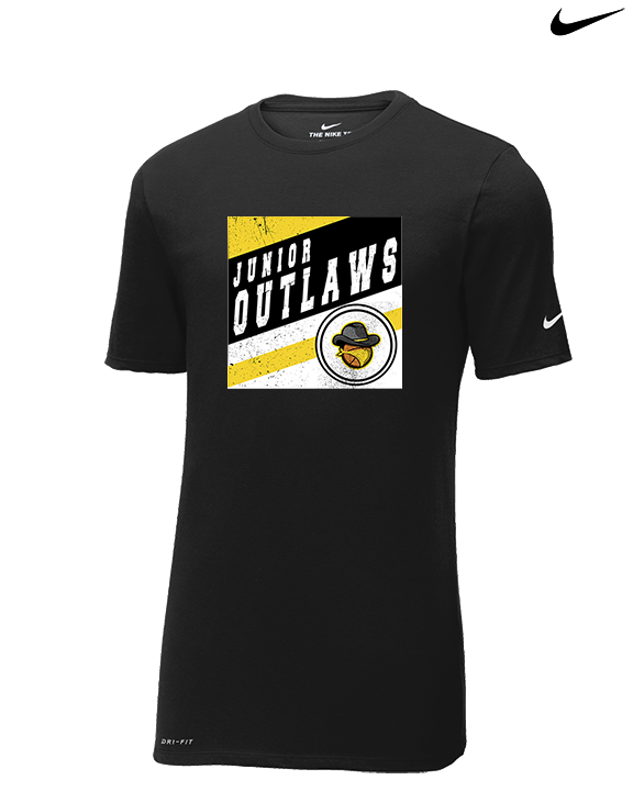 Idaho Junior Outlaws Basketball Square - Mens Nike Cotton Poly Tee