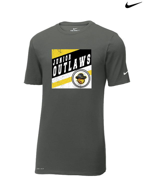 Idaho Junior Outlaws Basketball Square - Mens Nike Cotton Poly Tee