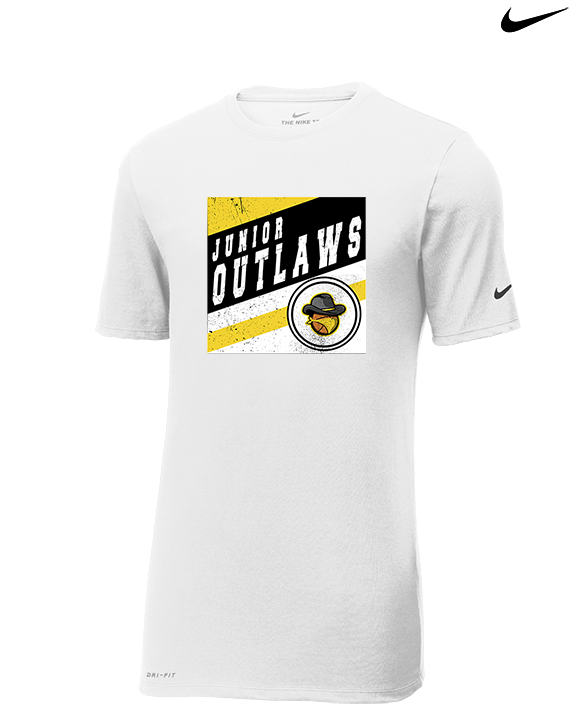 Idaho Junior Outlaws Basketball Square - Mens Nike Cotton Poly Tee