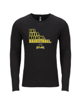 Idaho Outlaws Basketball Eat Sleep - Tri-Blend Long Sleeve