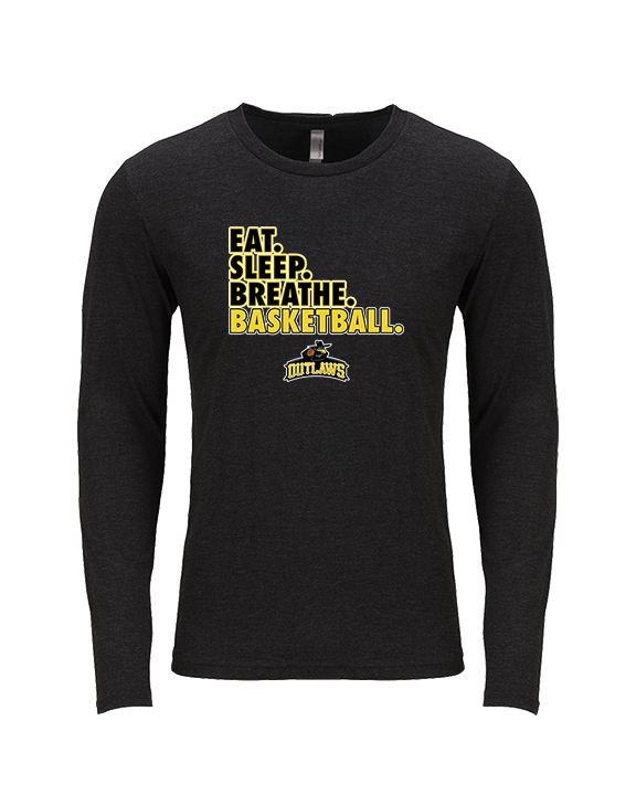Idaho Outlaws Basketball Eat Sleep - Tri-Blend Long Sleeve