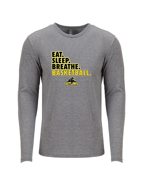 Idaho Outlaws Basketball Eat Sleep - Tri-Blend Long Sleeve