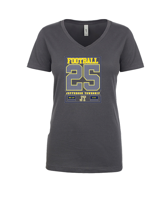 Jefferson Township HS Football Last Ride 25 - Womens Vneck