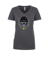Jefferson Township HS Football Skull Crusher - Womens Vneck