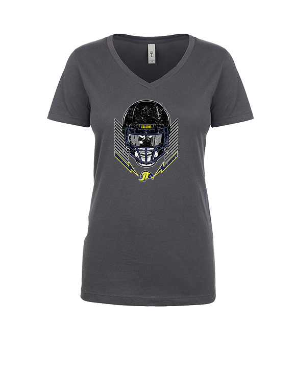 Jefferson Township HS Football Skull Crusher - Womens Vneck