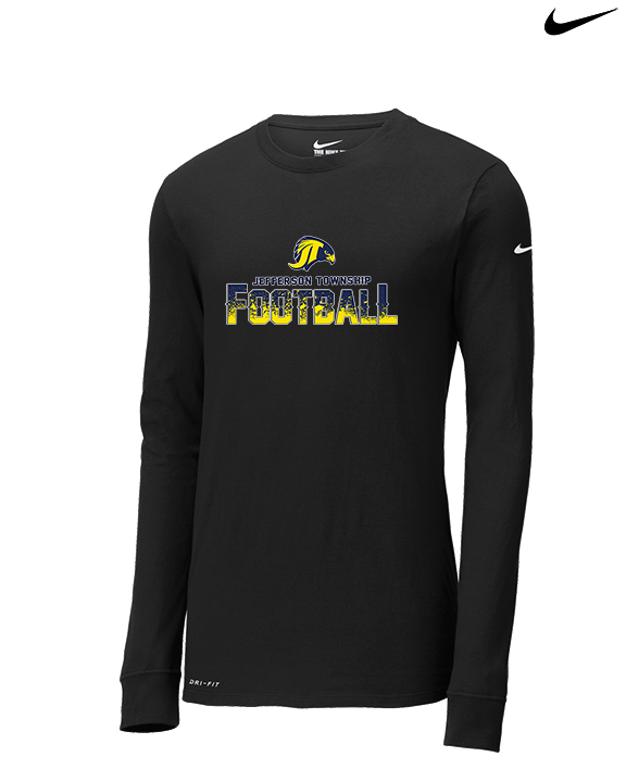 Jefferson Township HS Football Splatter v2 - Mens Nike Longsleeve