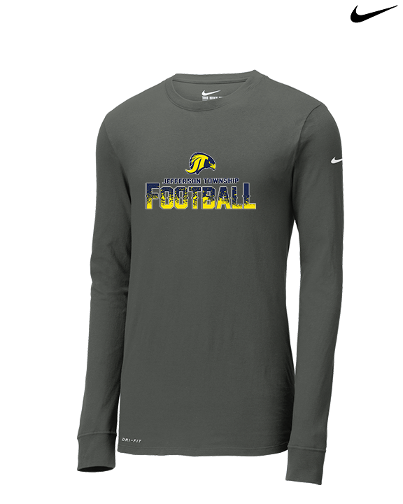 Jefferson Township HS Football Splatter v2 - Mens Nike Longsleeve
