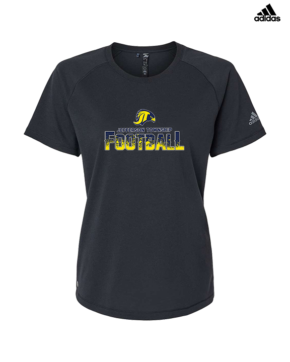 Jefferson Township HS Football Splatter v2 - Womens Adidas Performance Shirt