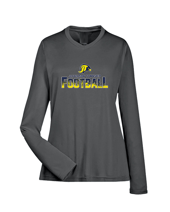 Jefferson Township HS Football Splatter v2 - Womens Performance Longsleeve