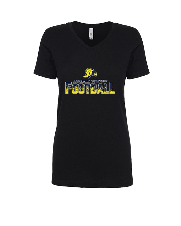 Jefferson Township HS Football Splatter v2 - Womens Vneck