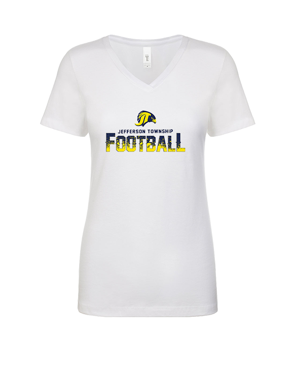 Jefferson Township HS Football Splatter v2 - Womens Vneck