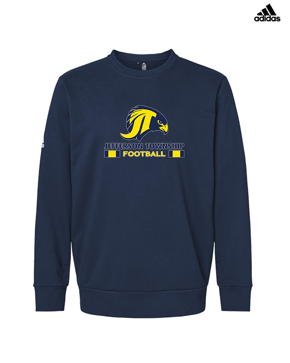 Jefferson Township HS Football Stacked - Mens Adidas Crewneck