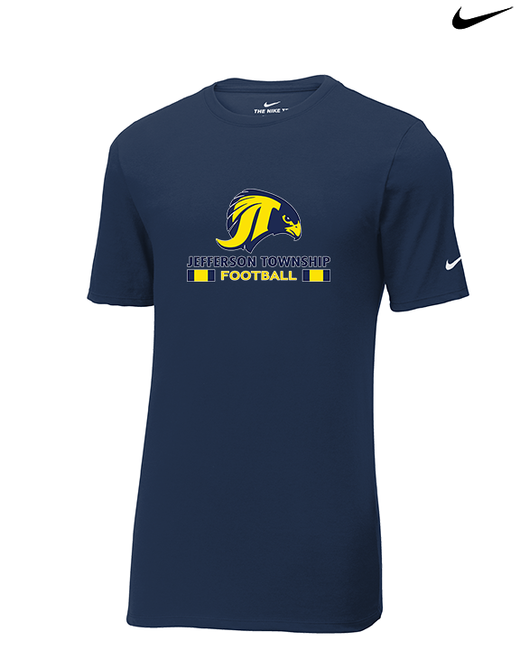 Jefferson Township HS Football Stacked - Mens Nike Cotton Poly Tee