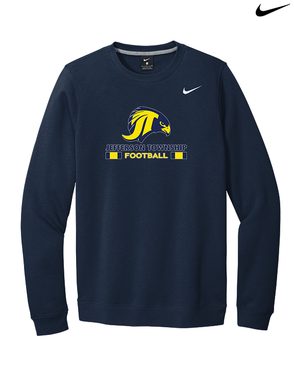 Jefferson Township HS Football Stacked - Mens Nike Crewneck