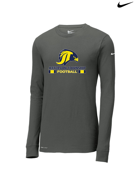 Jefferson Township HS Football Stacked - Mens Nike Longsleeve