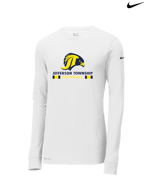 Jefferson Township HS Football Stacked - Mens Nike Longsleeve
