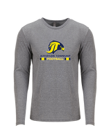 Jefferson Township HS Football Stacked - Tri-Blend Long Sleeve