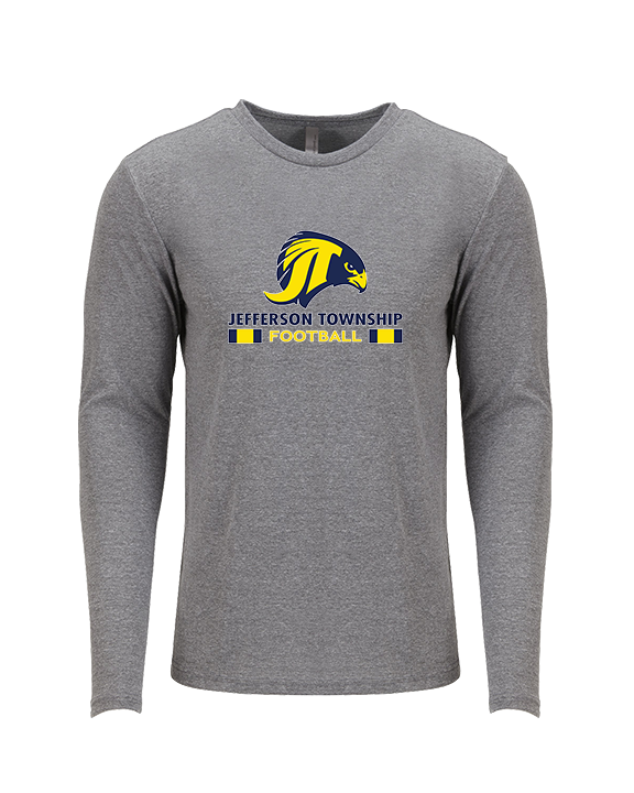 Jefferson Township HS Football Stacked - Tri-Blend Long Sleeve