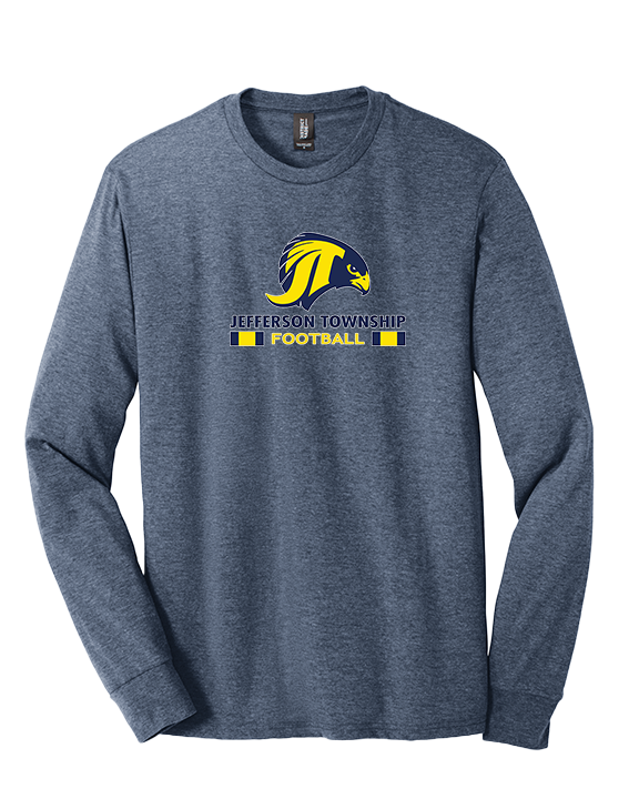 Jefferson Township HS Football Stacked - Tri-Blend Long Sleeve