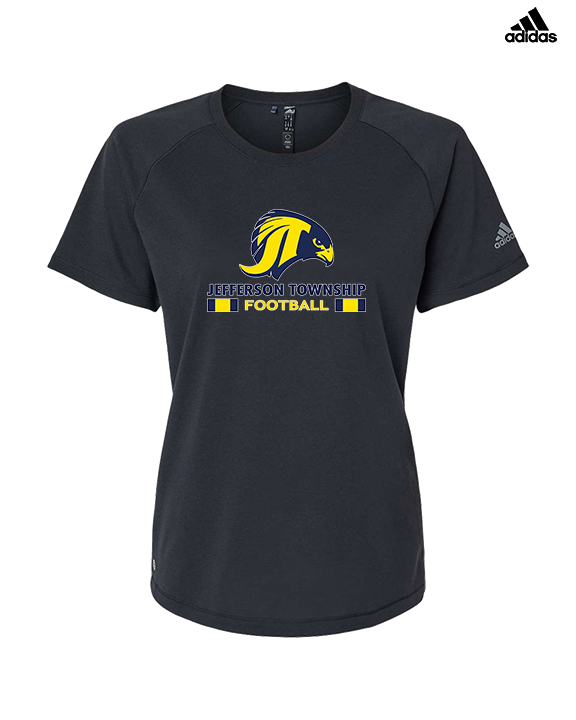 Jefferson Township HS Football Stacked - Womens Adidas Performance Shirt