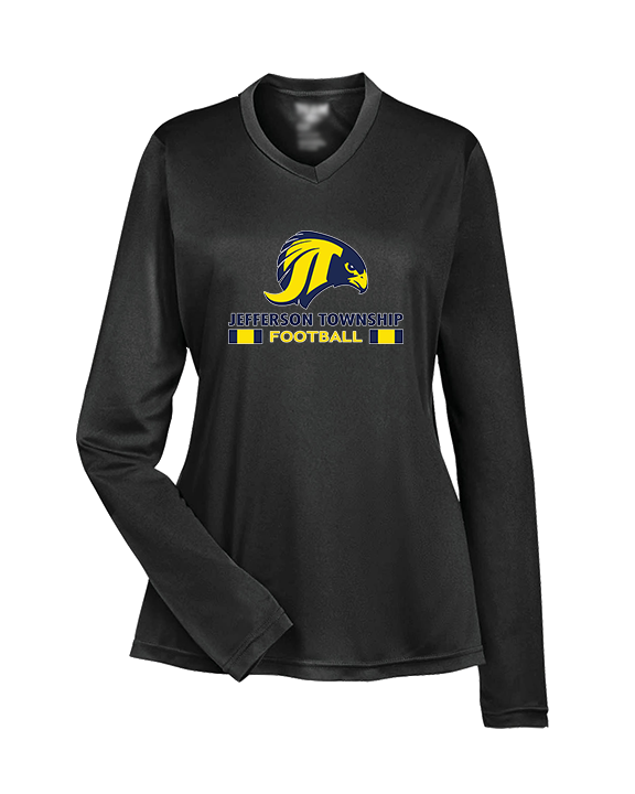 Jefferson Township HS Football Stacked - Womens Performance Longsleeve