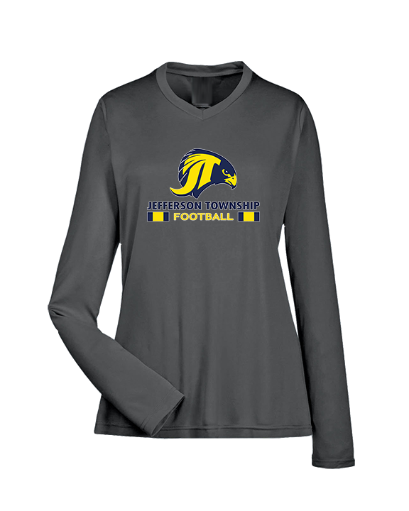 Jefferson Township HS Football Stacked - Womens Performance Longsleeve