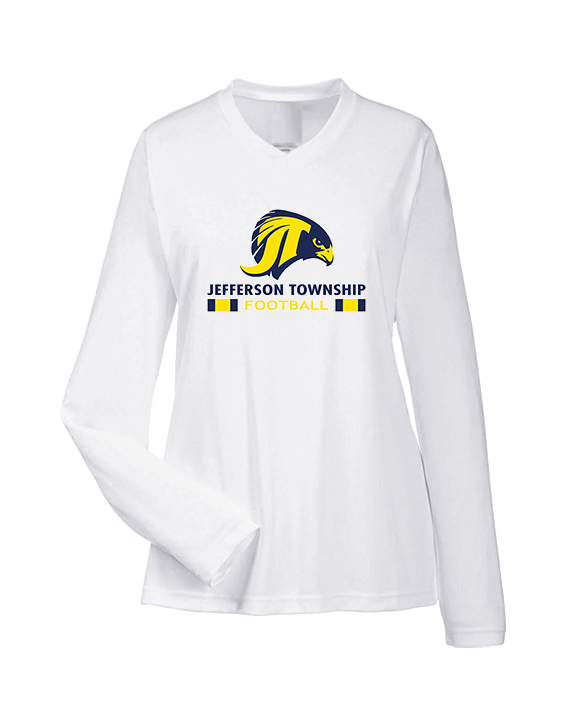 Jefferson Township HS Football Stacked - Womens Performance Longsleeve