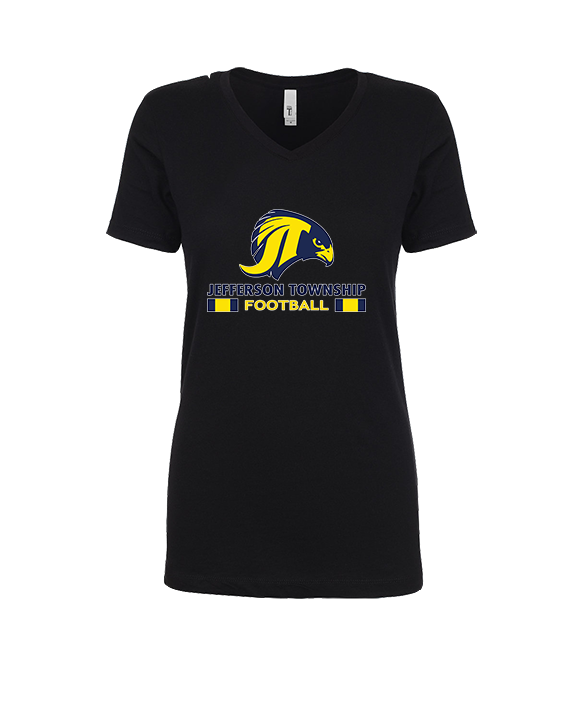 Jefferson Township HS Football Stacked - Womens Vneck