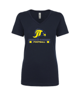 Jefferson Township HS Football Stacked - Womens Vneck