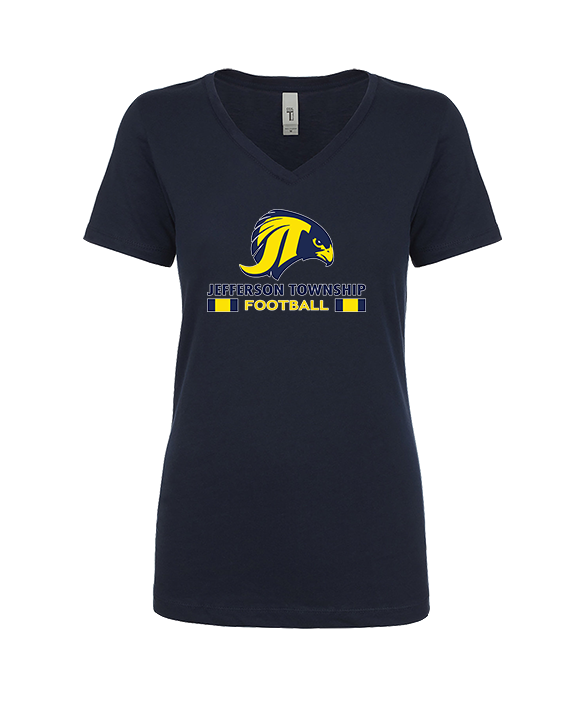 Jefferson Township HS Football Stacked - Womens Vneck