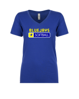 Johnson Creek HS Softball Pennant - Womens Vneck