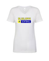 Johnson Creek HS Softball Pennant - Womens Vneck