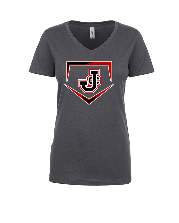 Johnston City HS Softball Plate - Womens Vneck