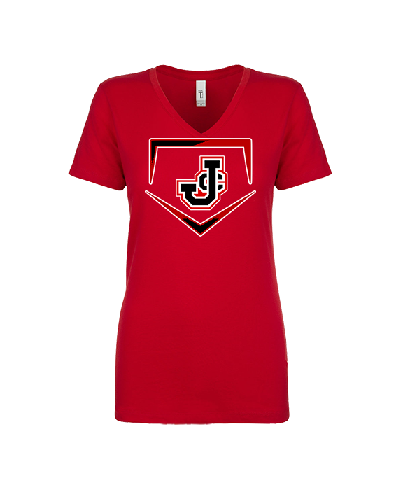 Johnston City HS Softball Plate - Womens Vneck