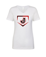 Johnston City HS Softball Plate - Womens Vneck