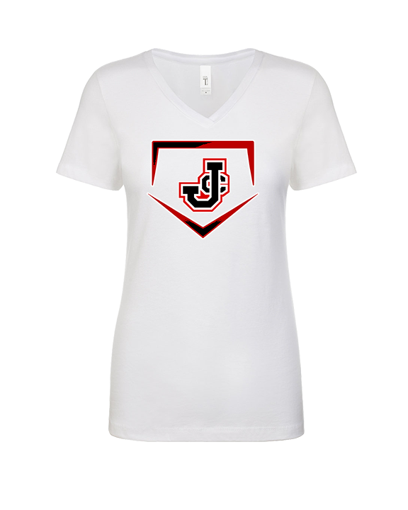 Johnston City HS Softball Plate - Womens Vneck