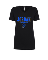 Jordan HS Football Block - Womens Vneck