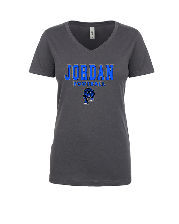 Jordan HS Football Block - Womens Vneck