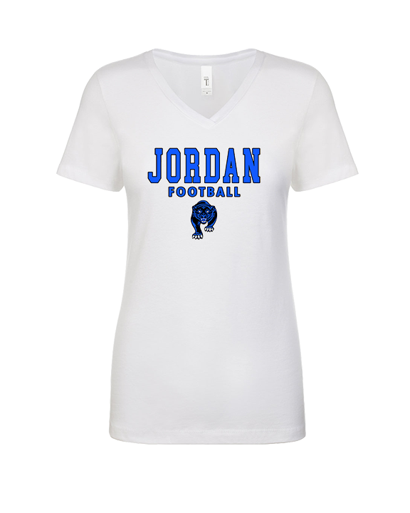 Jordan HS Football Block - Womens Vneck