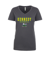 Kennedy HS Baseball Block - Womens Vneck