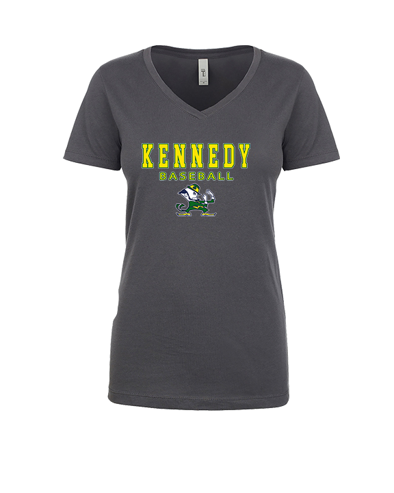 Kennedy HS Baseball Block - Womens Vneck