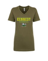 Kennedy HS Baseball Block - Womens Vneck