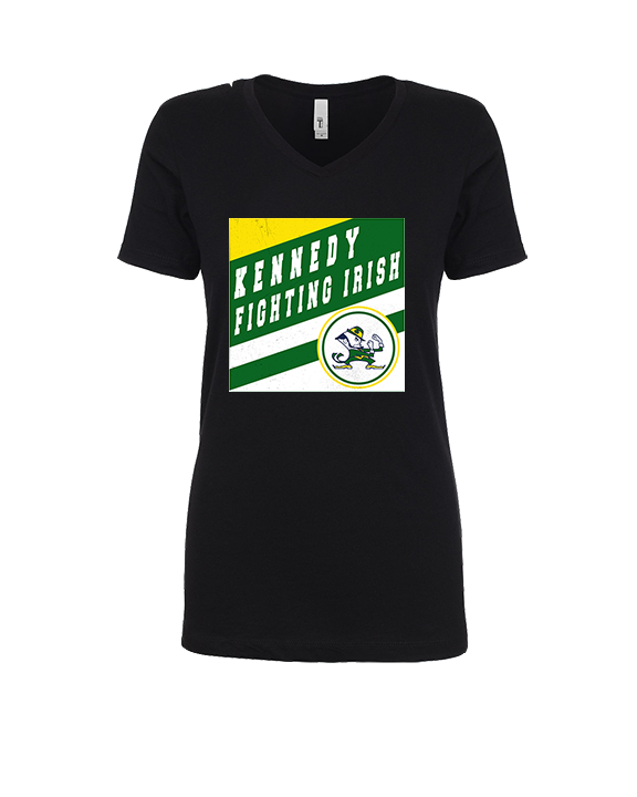Kennedy HS Baseball Square - Womens Vneck