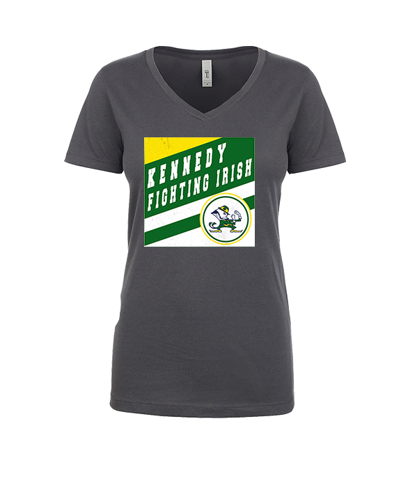 Kennedy HS Baseball Square - Womens Vneck